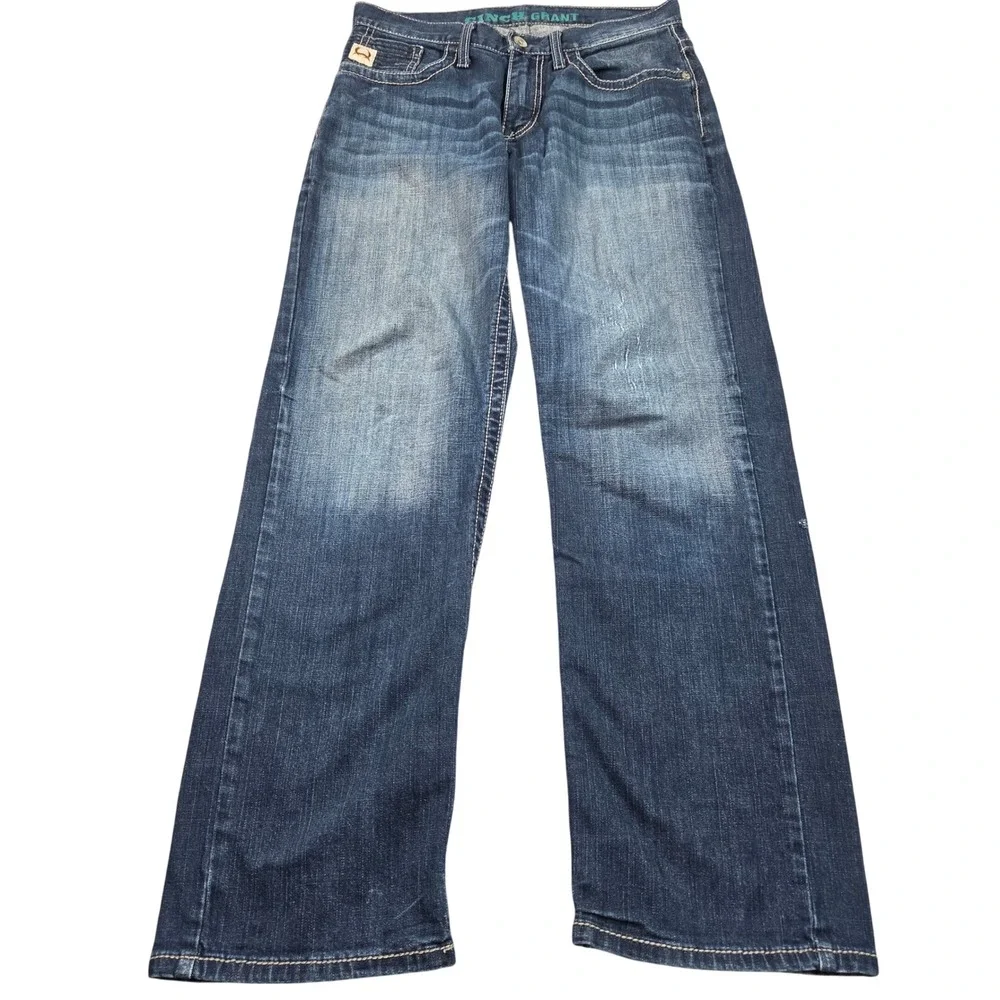Cinch Grant Mens Relaxed Bootcut Jeans Dark Wash Stretch 30x32 MB61237001